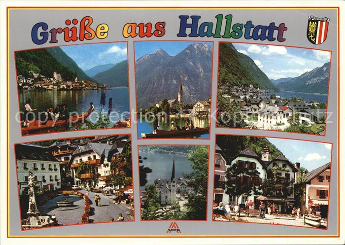 Hallstatt Austria Hallstaettersee Gondel Kirche Platz Brunnen Hotel Restaurant