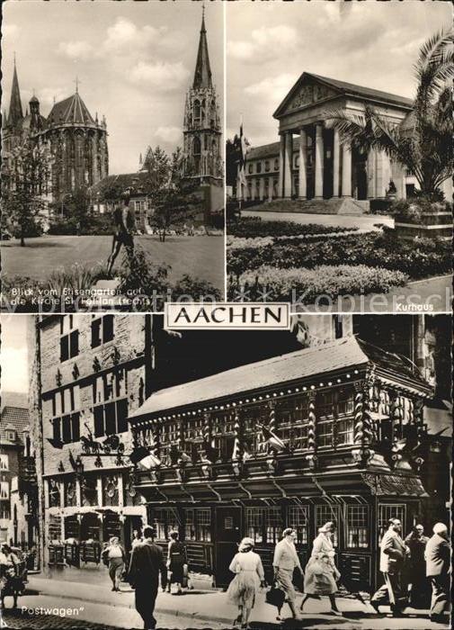 Aachen Elisengarten Kirche St Foillan Kurhaus Postwagen Restaurant