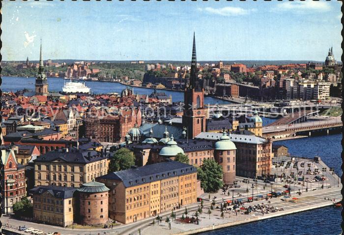 Stockholm Riddarholmen och Gamla Sta'n fran Stadshusets torn Altstadt