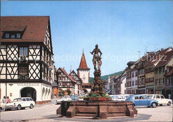 Gengenbach Brunnen Fachwerkhaeuser Innenstadt