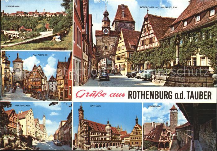 Rothenburg Tauber Roedergasse Markusturm Wehrgang Rathaus Herrengasse Ploenlein