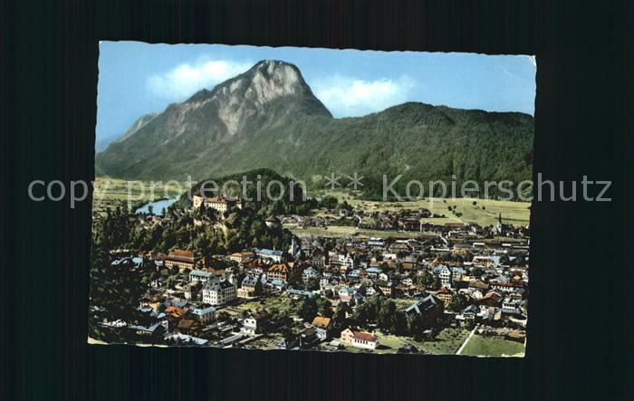 Kufstein Tirol Gesamtansicht mit Festung Alpen Fliegeraufnahme