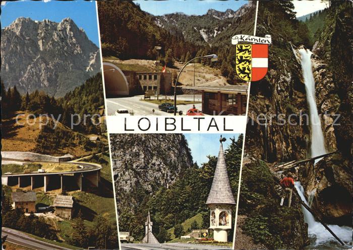 Ferlach Kaernten Hangbruecke vor Loibltunnel Tschaukofall Wasserfall Bildstock