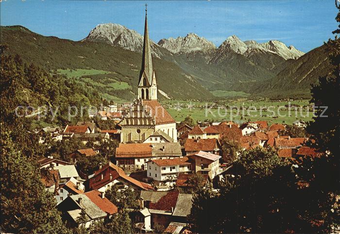 Imst Tirol Ortsansicht mit Kirche Alpenpanorama Sommerfrische