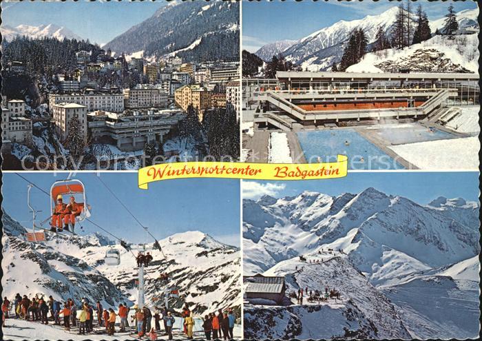 Badgastein Kurort an der Tauernbahn Winterpanorama Alpen Kongresszentrum Stubner