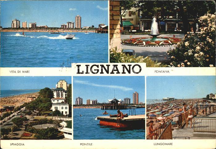 Lignano Vita di Mare Fontana Pontile Spiaggia