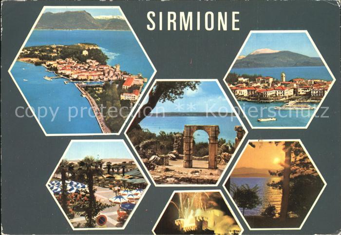 Sirmione Lago di Garda Ruine Fliegeraufnahme