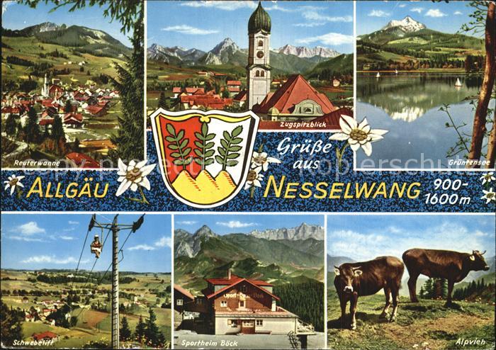 Nesselwang Allgaeu Bayern Zugspitzblick Gruentensee Sportheim Boeck Sesselbahn