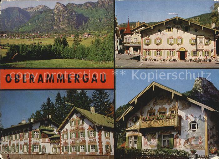 OBERAMMERGAU Bayern Dorfplatz Haensel- Gretelheim Rotkaeppchenhaus