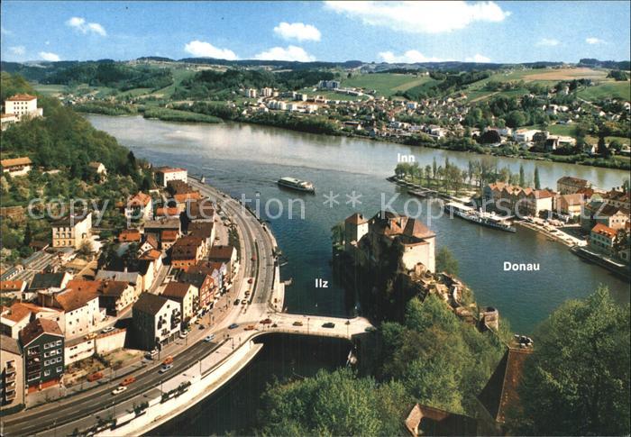 PAssAU Bayern Zusammenfluss Donau Inn Ilz