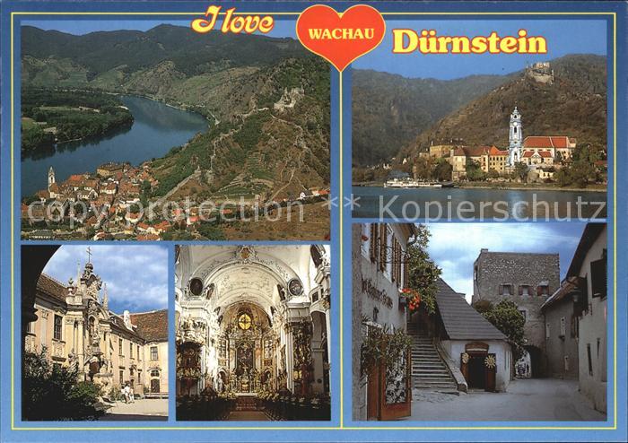 Duernstein Wachau Pfarrkirche Maria Himmelfahrt Fliegeraufnahme