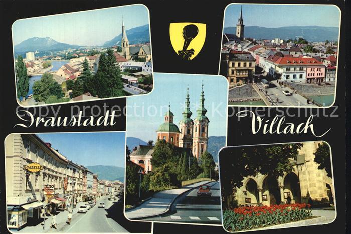 Villach Kaernten Hauptplatz Heiligen Kreuz Kirche Stadtzentrum Nikolaikirche