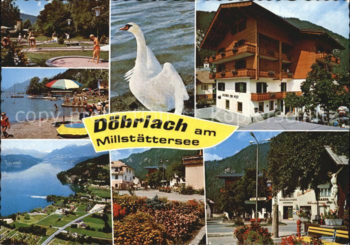 Doebriach Millstaettersee Fliegeraufnahme Stadtplatz Badestelle