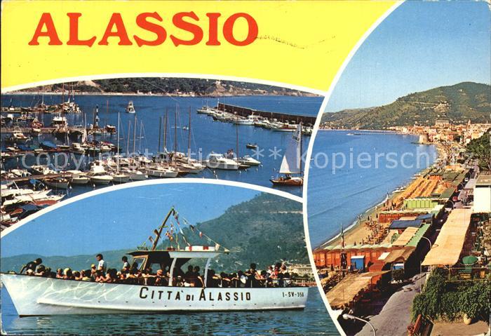 ALAssIO Savona Liguria IT Promenade Hafen Ausflugsschiff Citta di Alassio
