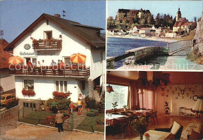 Grein Donau Oberoesterreich Gaestehaus Buchberger Speiseraum Stadtansicht