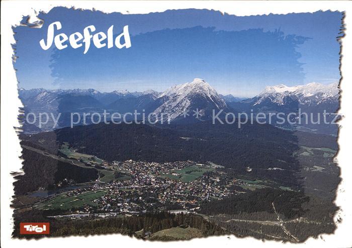 Seefeld Tirol Fliegeraufnahme Hohe Munde und Zugspitze