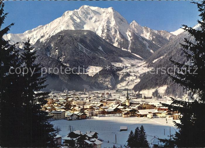 Mayrhofen Zillertal Blick gegen Gruenberg