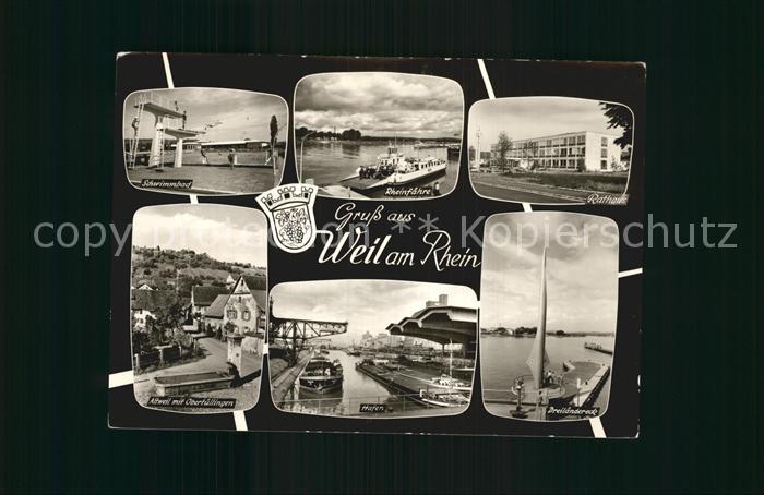 Weil am Rhein Rathaus Schwimmbad Altweil Hafen Dreilaendereck