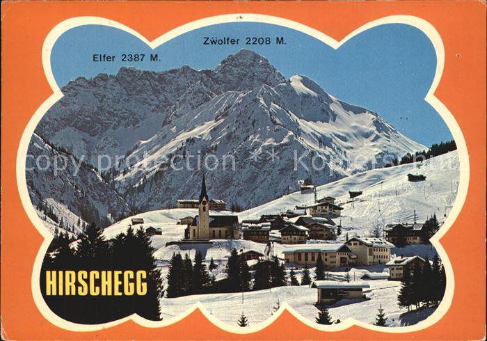 Hirschegg Kleinwalsertal Vorarlberg Blick zum Elfer und Zwoelfer