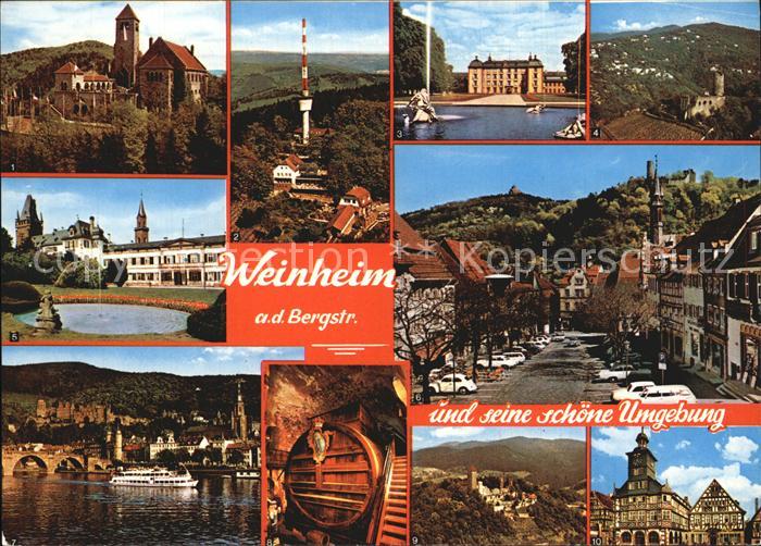Weinheim Bergstrasse Wachenburg Koenigstuhl Heidelberg Marktplatz Heppenheim