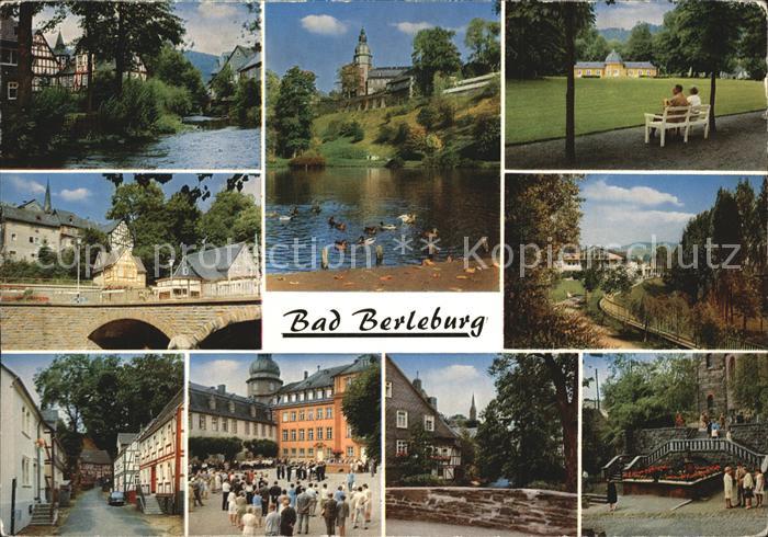 Bad Berleburg Bruecke Teich Kirche Kurpark