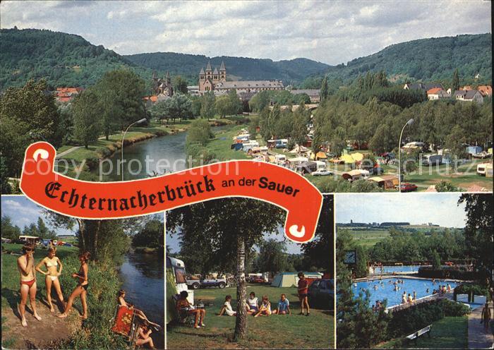 Echternacherbrueck Grenzfluss Sauer Freibad Campingplatz