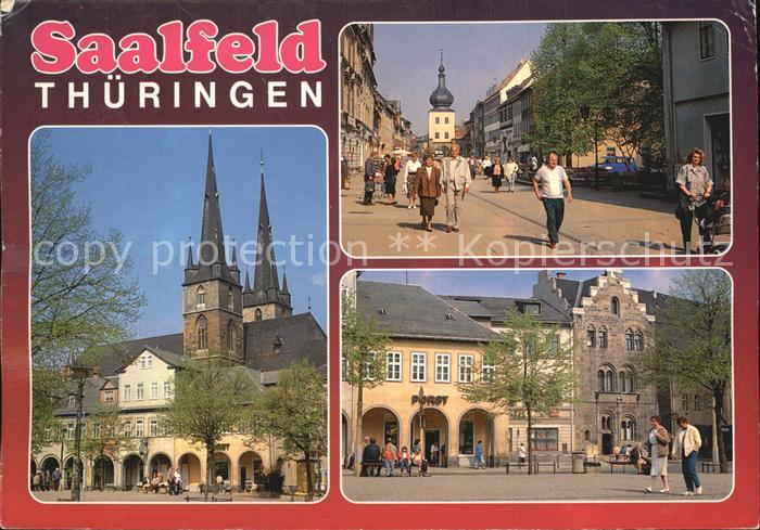 Saalfeld Saale Markt mit Johanneskirche Boulevard Alte Stadtapotheke
