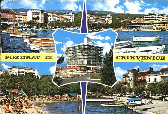 Crikvenica Kroatien Hafen Badestrand
