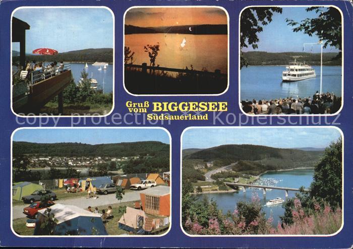 Biggesee Fliegeraufnahme Personenschiff Campingplatz