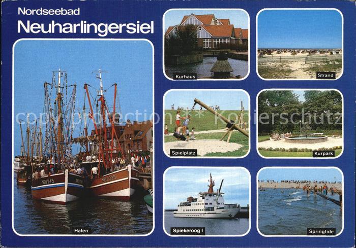 Neuharlingersiel Hafen Spiekeroog I. Spielplatz Kurpark Strand
