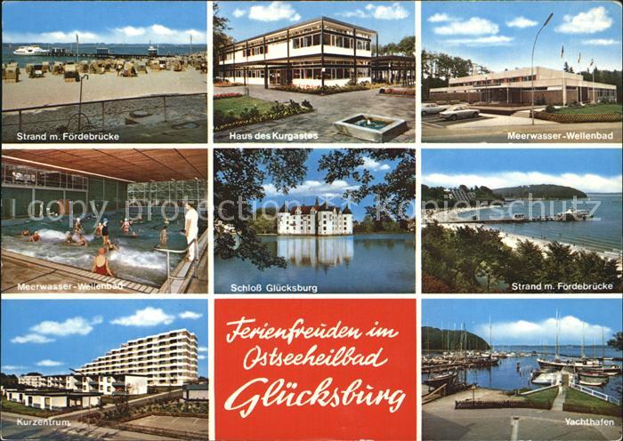 Gluecksburg Ostseebad Foerderbruecke Meerwasser- Wellenbad Kurzentrum Yachthafen