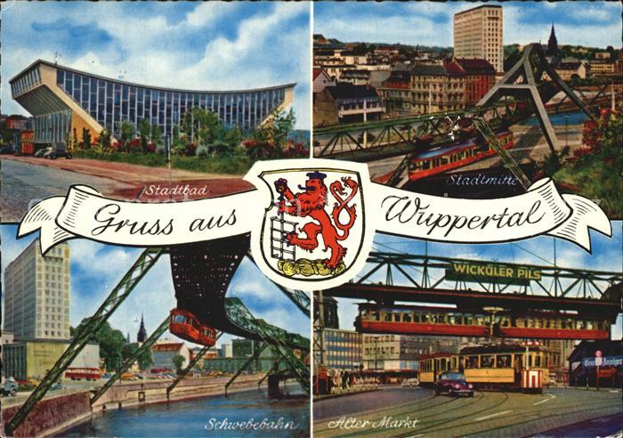 WUPPERTAL NRW Alter Markt Stadtbad Schwebebahn