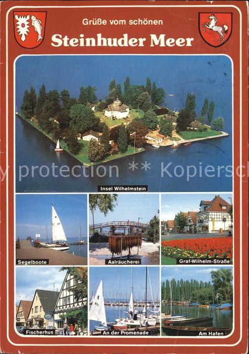 Steinhuder Meer Fliegeraufnahme Insel Wilhelmstein Segelboote Aalraeucherei