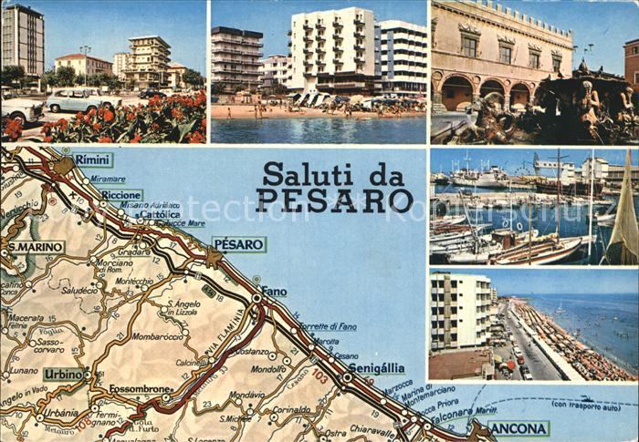 Pesaro Hafen Strand Strassenkarte