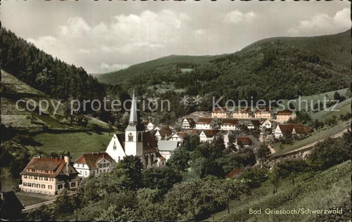 Bad Griesbach Schwarzwald  Teilansicht mit Kirche