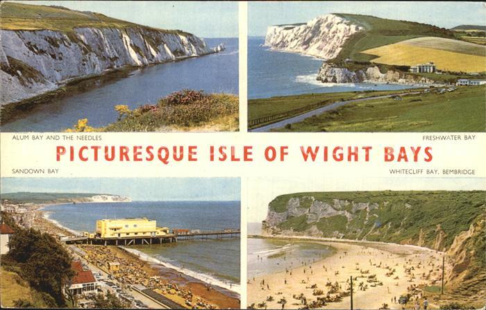 Isle of Wight UK Alum Bay and the Needles Freshwater Bay Sandown Bay Whitecliff