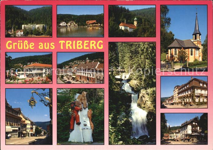 Triberg Schwarzwald Teilansichten Kirche Kurhaus Fasnet Wasserfaelle