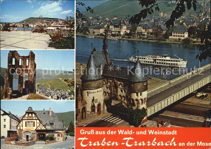 Traben-Trarbach Schiffsanlegestelle Bruecken Schenke Ruine Dorfmotiv