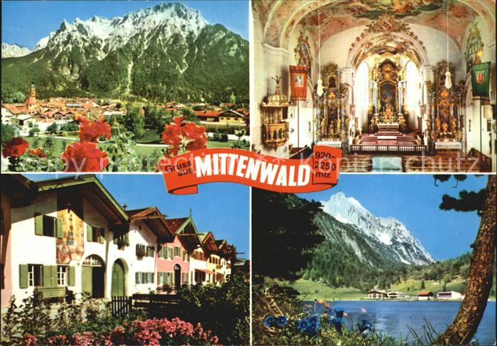Mittenwald Bayern mit Karwendel Pfarrkirche St Peter und Paul Untermarkt Lauters
