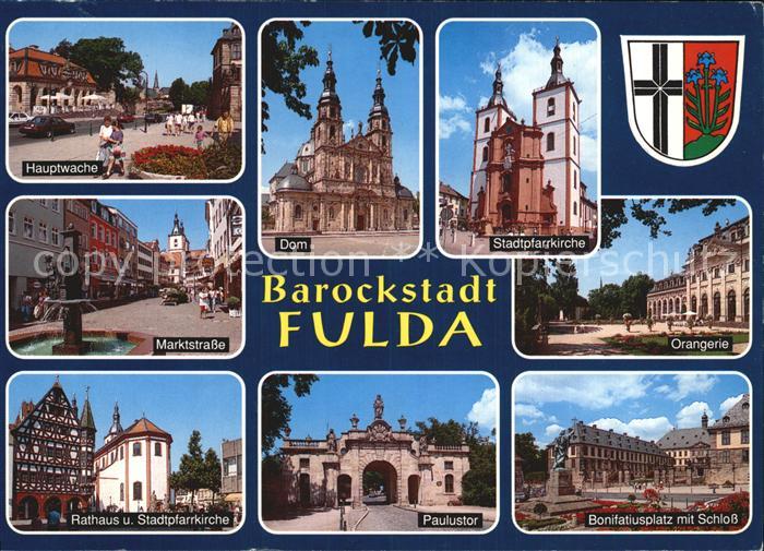 FULDA Hessen Hauptwache Dom Stadtpfarrkirche Marktstr Orangerie Rathaus Paulusto