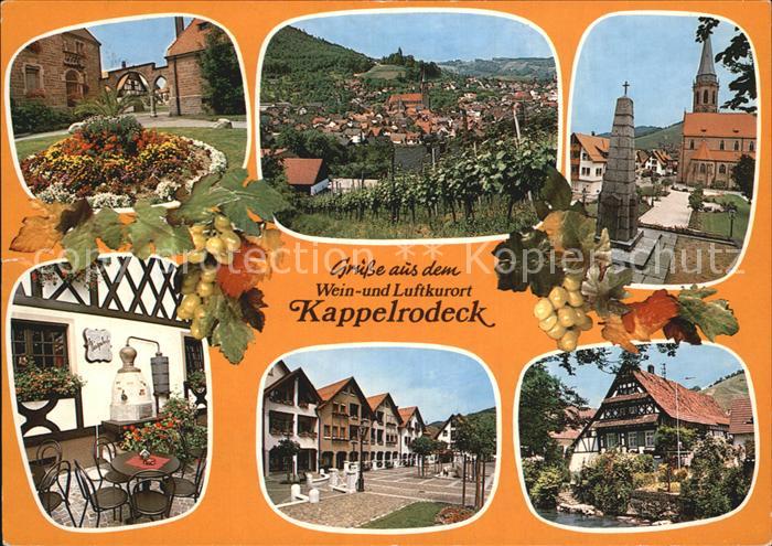 Kappelrodeck Schloss Stadtblick Denkmal Kirche Cafe Teilansicht