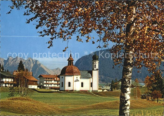 Seefeld Tirol Seekirchl mit Karwendel