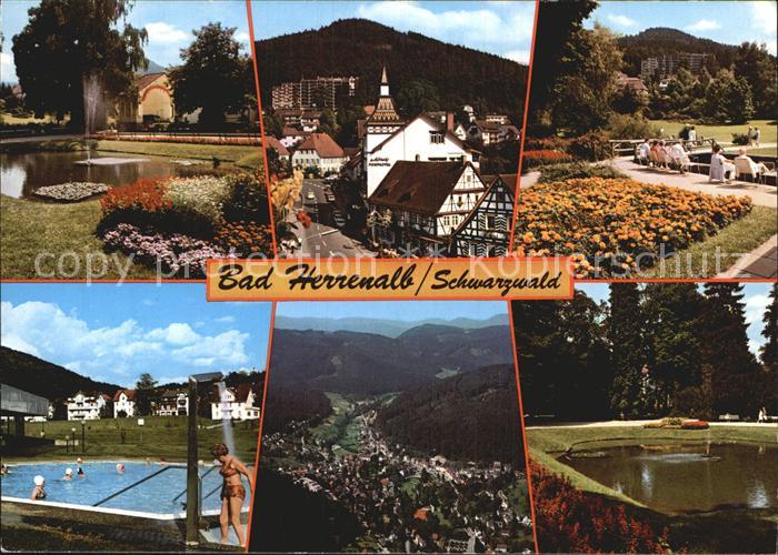 Bad Herrenalb Kurpark Teilansicht Schwimmbad Total Weiher
