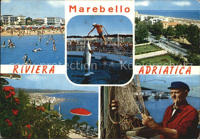 Marebello Rimini Strand Delphinarium Panorama Fischer