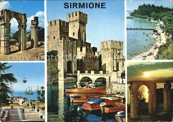 Sirmione Lago di Garda Ruine Castell Promenade Strand