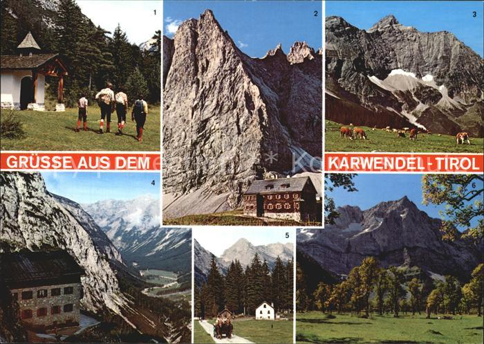 Tirol Region Birzlkapelle Falkenhuette Ladizalm Karwendelhaus Larchetalm Ahornbo