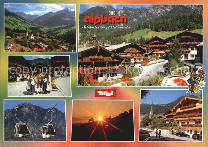 Alpbach Panorama Teilansichten Trachten Gondelbahn