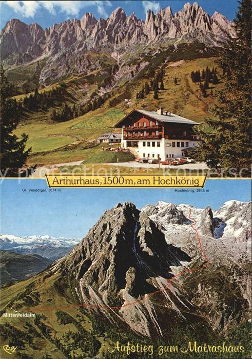 Arthurhaus am Hochkoenig Mittenfeldalm Aufstieg zum Matrashaus