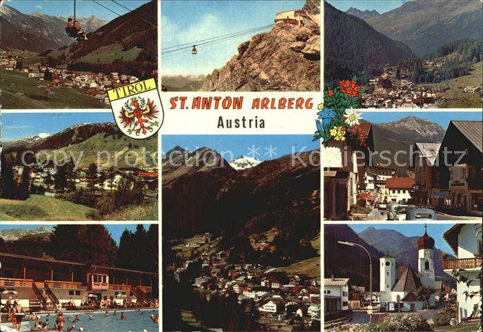 St Anton Arlberg Sessellift Seilbahn Total Panorama Schwimmbad Kirche