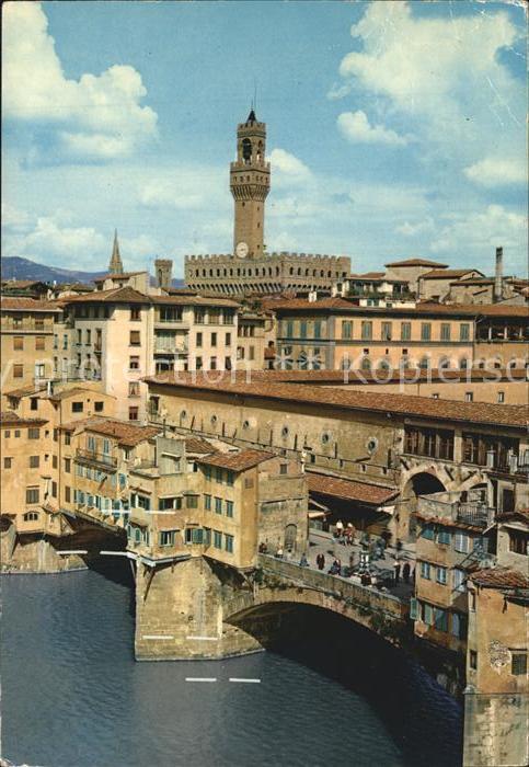 Firenze Florenz Ponte Vecchio e Torre del Palazzo della Signoria